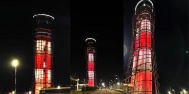 Sabiha Gökçen Çanakkale Zaferi İçin ATC Kulesini Türk Bayrağı Renkleriyle A_20260318_120657_0000