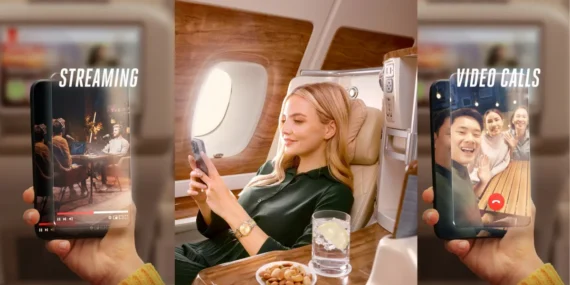 Emirates A380 Starlink