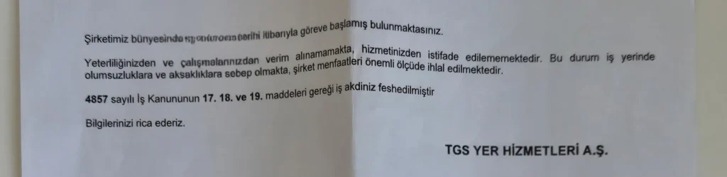TGS Yer Hizmetleri’nde Bayram Arifesi “Verimsizlik” Gerekçesiyle İşten Çıkarmalar 1000196387