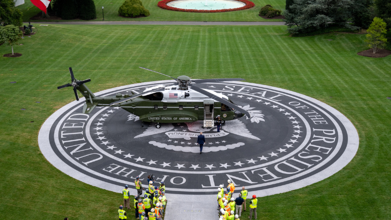 Beyaz Saray'da Helikopter Pisti Açıldı marine one beyaz saray