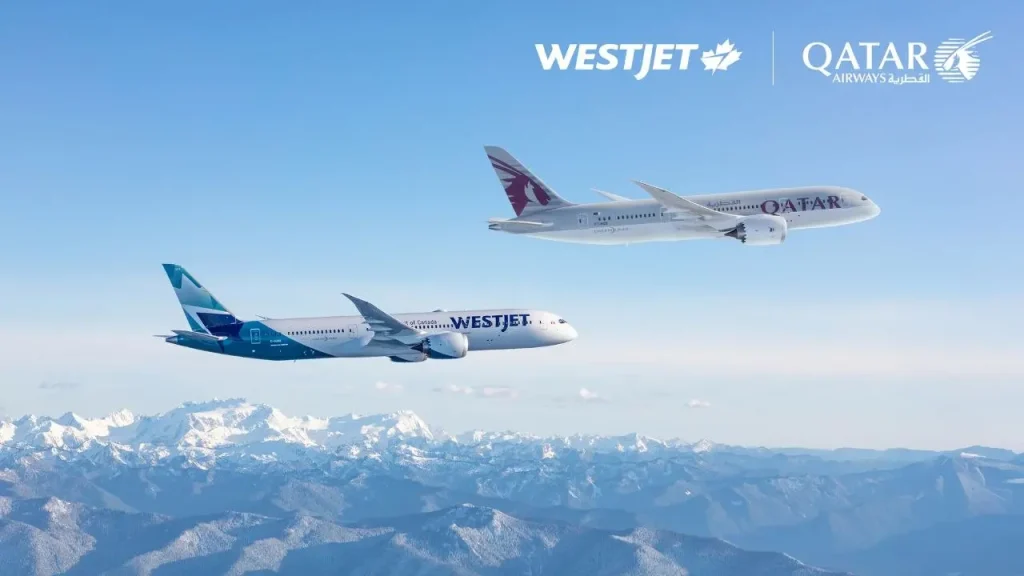 WestJet ve Qatar Airways Boeing 787 Dreamliner uçakları