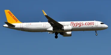 Pegasus Hava Yolları'nın TC-RDO tescilli Airbus A321neo uçağı Frankfurt Havalimanı'nda