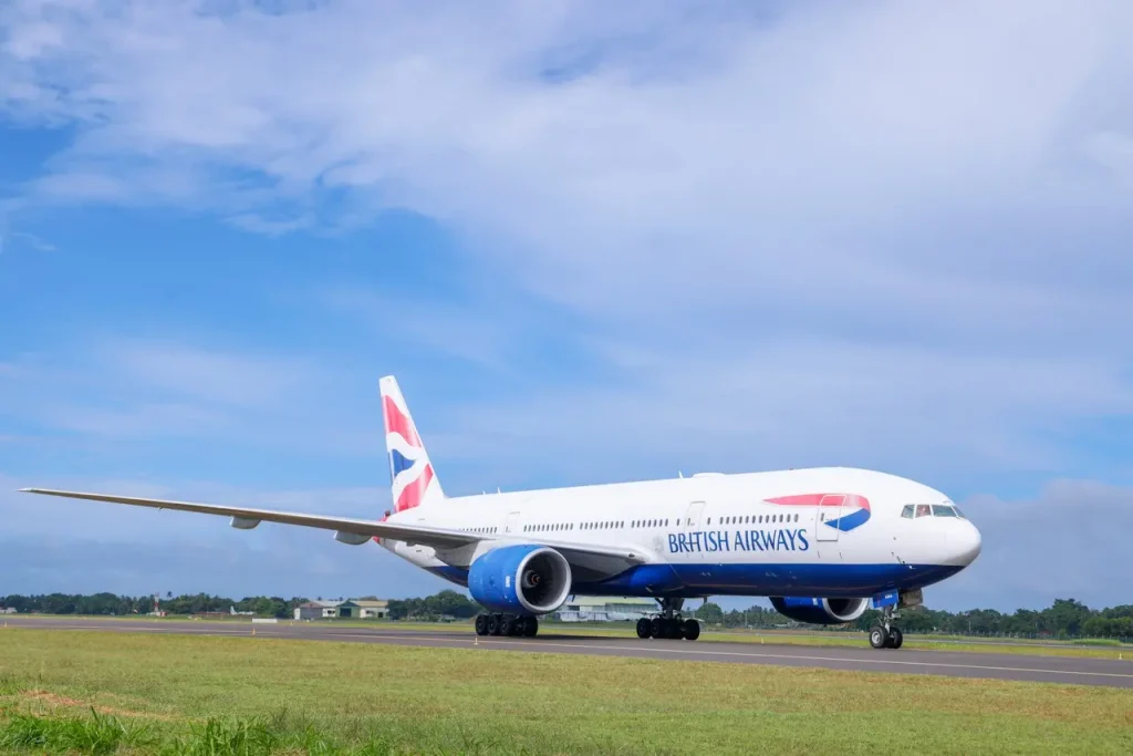 British Airways'in Londra Gatwick–Colombo ilk seferi Sri Lanka'ya iniş yaptı