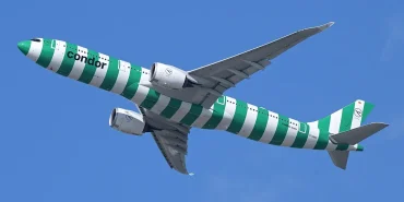 Condor Airbus A330-900neo Boston'dan kalkarken